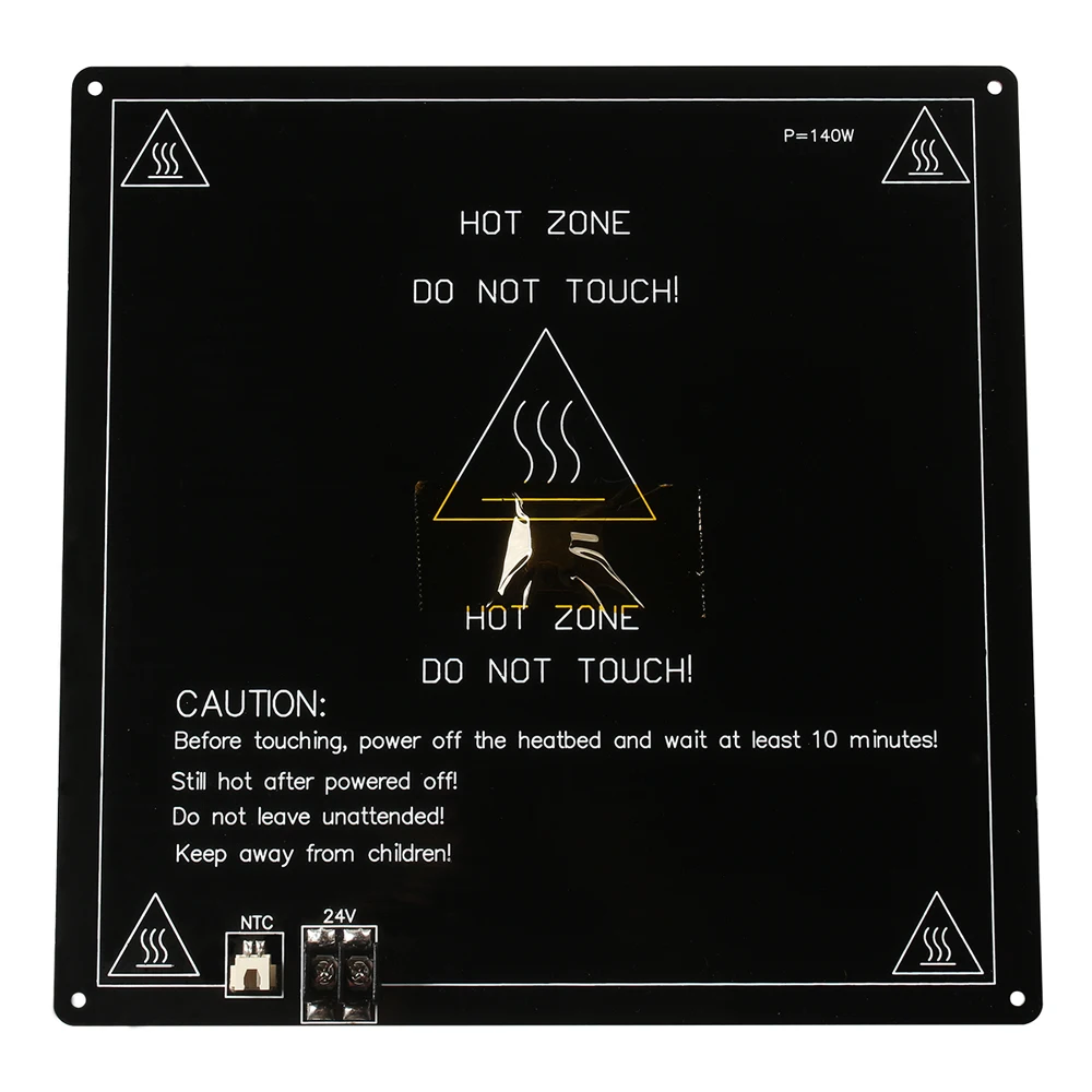 Parte mm Substrato de Alumínio Cama de Calor Quente 220 310 410 mm Ender3 Cama Aquecida 24v Placa de Viveiro Preto com Cabo 3dsway 3dprinter - Imagem 3