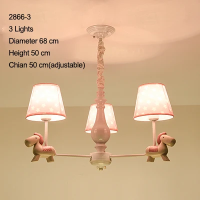 3 Lights Современный светодиодный хрустальный светильник для люстры, светильник для детской люстры, потолочный светильник или подвесной светильник для спальни - Цвет абажура: 3 Lights