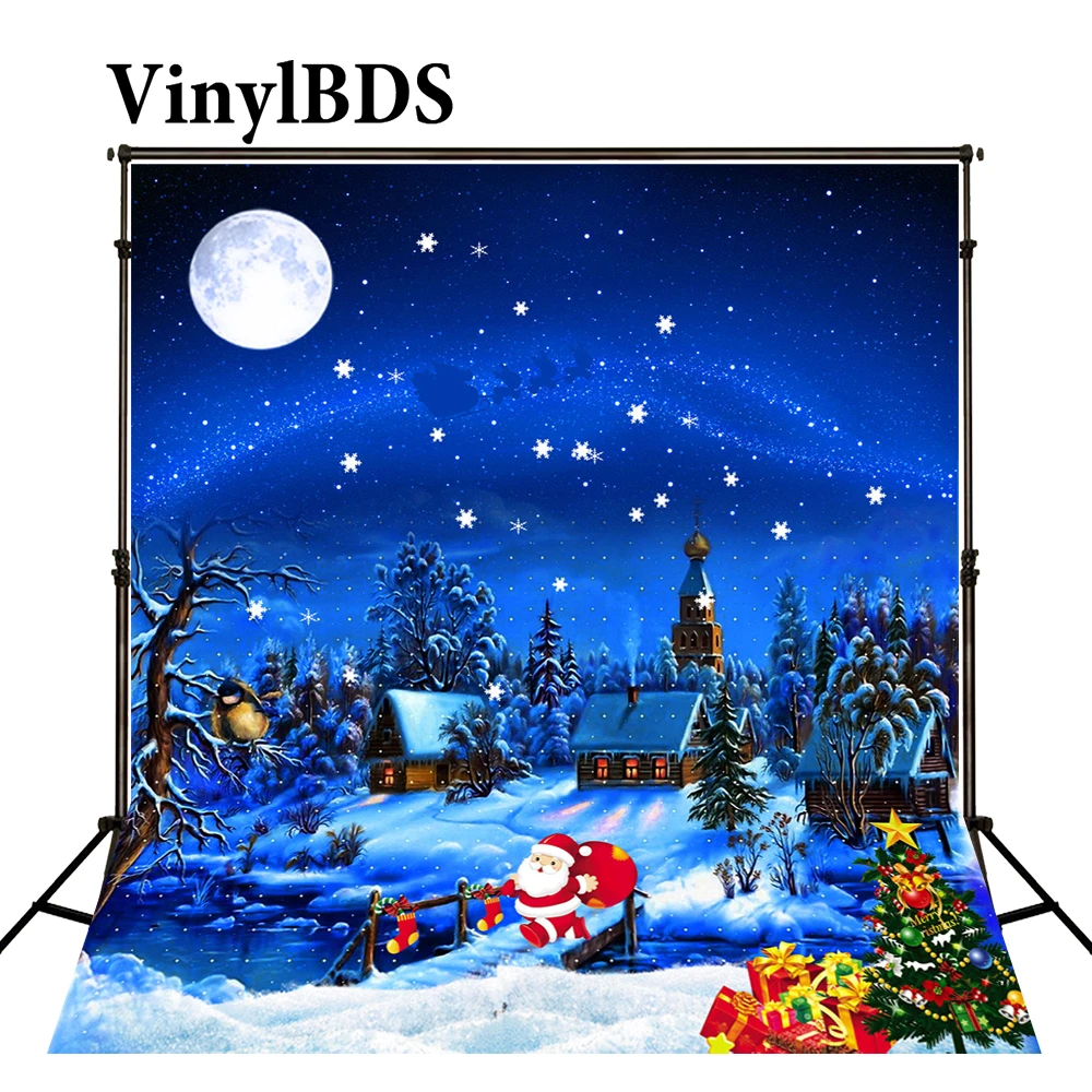 VinylBDS Buon Natale Sfondo Fotografia Blu di Notte del Cielo della Terra  di Neve Sfondo Photo Studio di Babbo natale Albero Di Natale  J01688|christmas backdrop|backdrop photographychristmas backdrop  photography - AliExpress