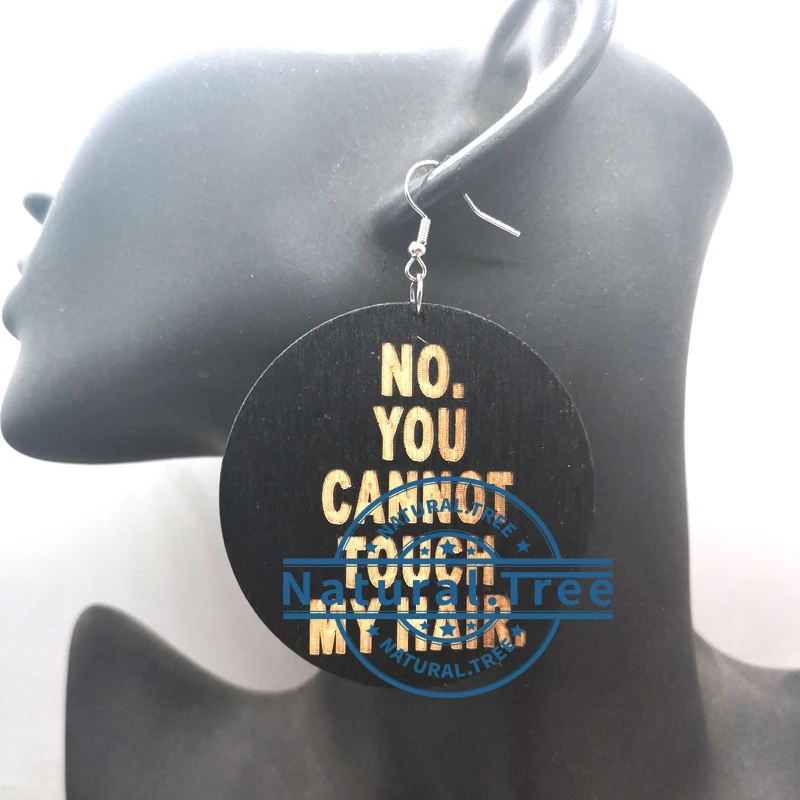 

You can't touch my hair wooden earrings
