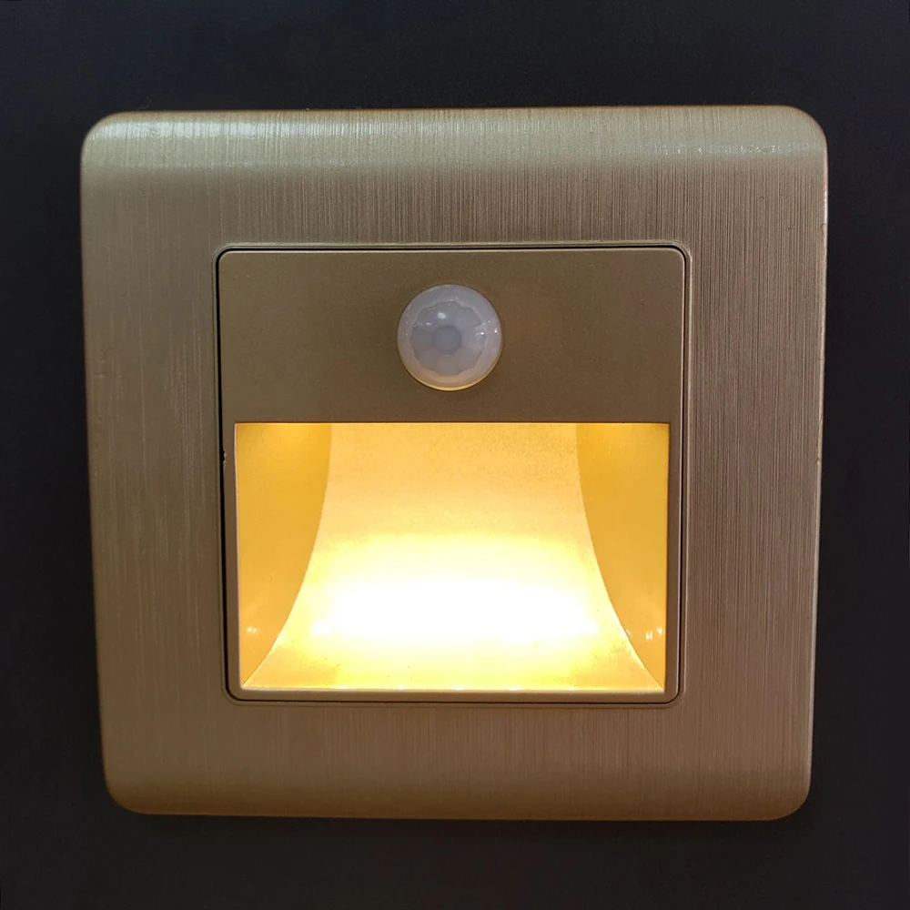 

Stair Light Night light foyer PIR Motion Sensor LED Intelligent Lamp Steps Ladder Wall Lamp step light corridor lights Gold