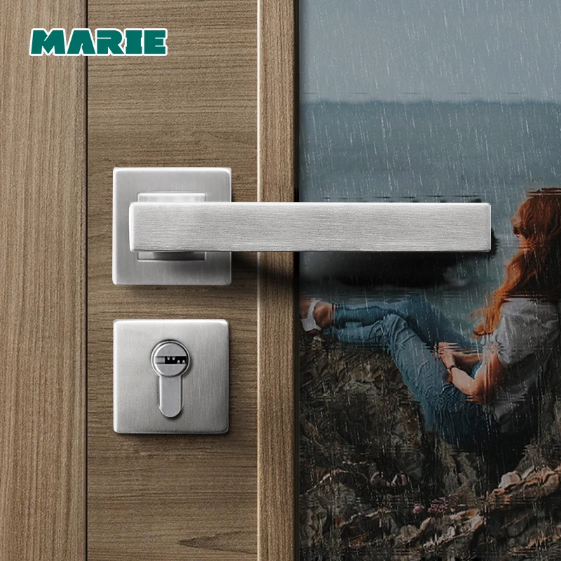 New stainless steel 304 lever door handle,interior door lever handles,square tube entry lever handle