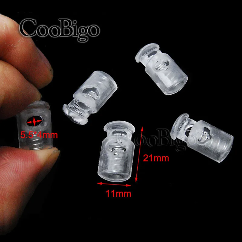 Cord Lock and Stopper 25pcs Plastic Toggle Spring Clasp for Paracord Garment etc.