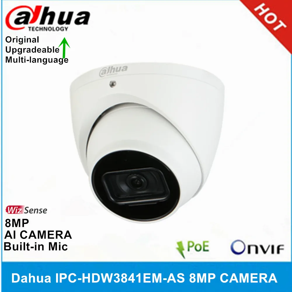 Dahua IPC HDW3841EM AS 8MP WizSense сетевая камера POE встроенный микрофон и слот для SD карты IP67 IR