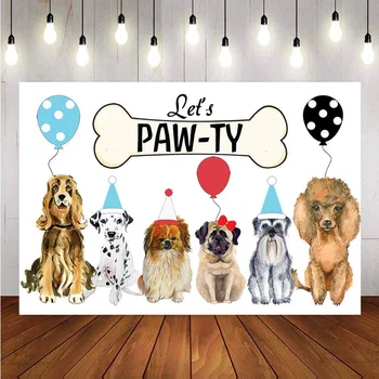 

Photography Background Newborn Backdrop Ballon Little Dogs Paw Birthday Party Children Photo Studio Photocall Photo Prop