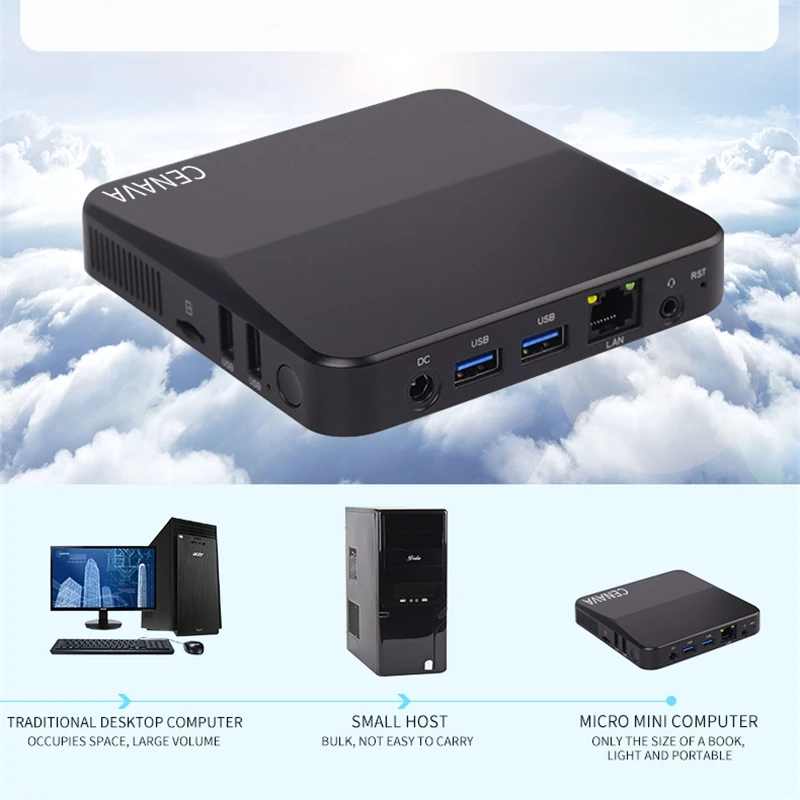 CENAVA P3T Мини ПК 8 Гб 256 ГБ SSD Intel Celeron Windows 10 4 ядра настольный компьютер Linux PC Smart TV BOX M.2
