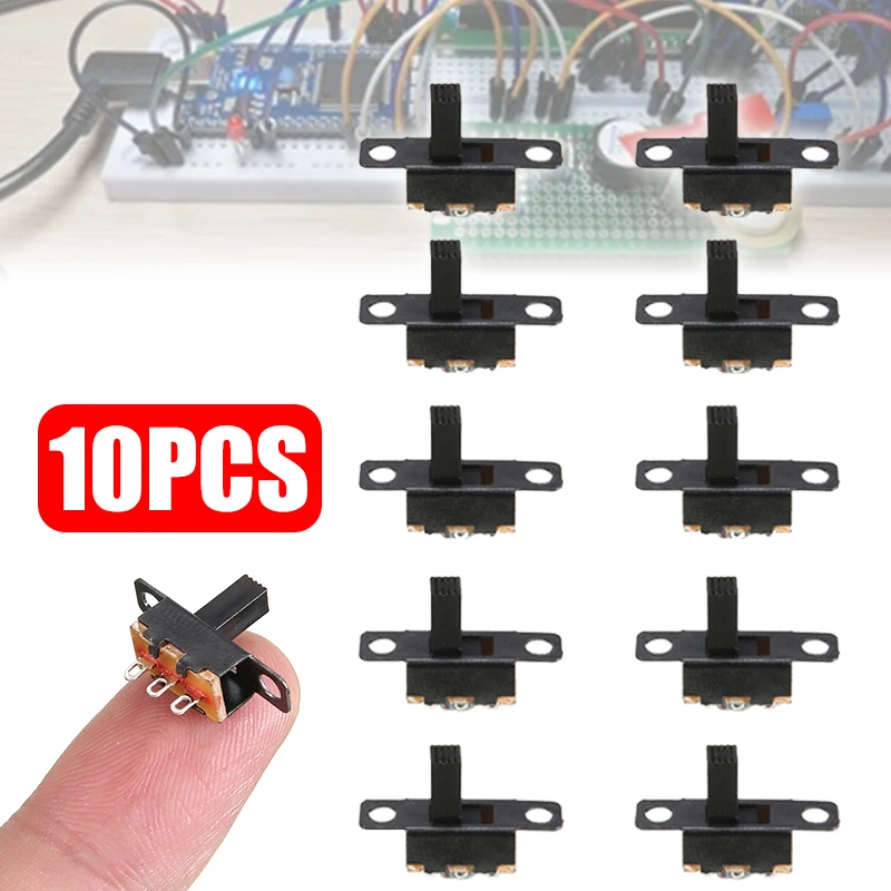 10pcs Black Spdt Miniature Switch Micro Toggle Switch Onoff Miniature