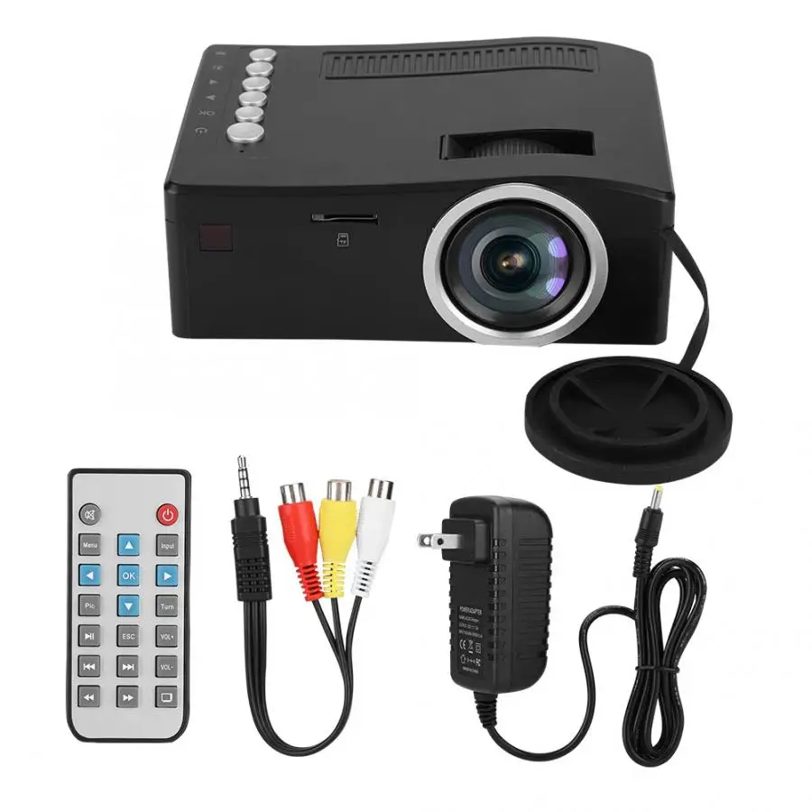 1080P мини-проектор AV/HDMI/USB/TF домашний светодиодный проектор 15-110in проекция с умным пультом дистанционного управления