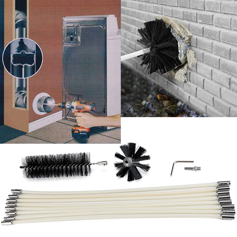 

Chimney Cleaning Cleaner Brush Rotary Sweep Fireplace Kit Flexible Rod Replace