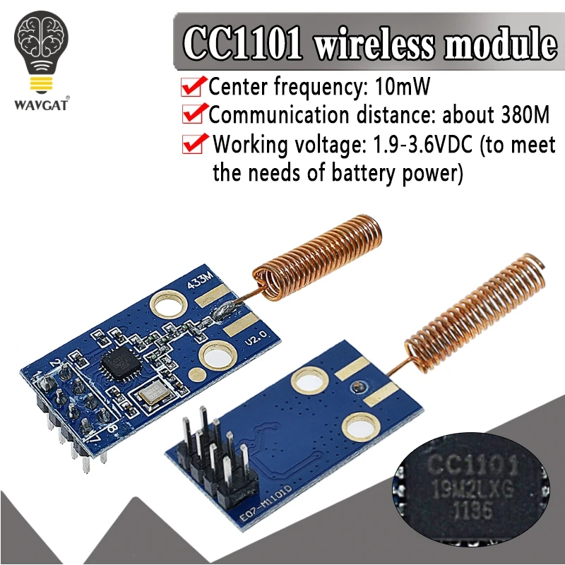 CC1101 Wireless Transceiver Module 433MHz 2500 NRF Distance Transmission Board OOK ASK MSK Modulation Programable Control 2500 afbeelding