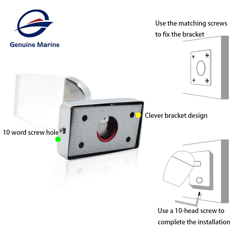 Touch Adjustable Switch 90&deg;Rotating LED Reading Book Wall Light USB for Boat Marine RV Camper Accessories 12V 24V