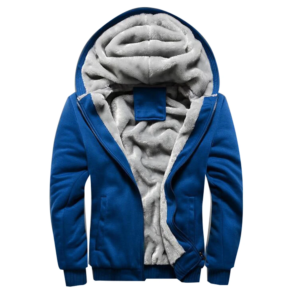 Winter Jacket Men's High-Quality Polyester Spandex Coat Casual S-lim Coat Men's Hooded Coat Chic Men Warm Zip Up Coat Outwear