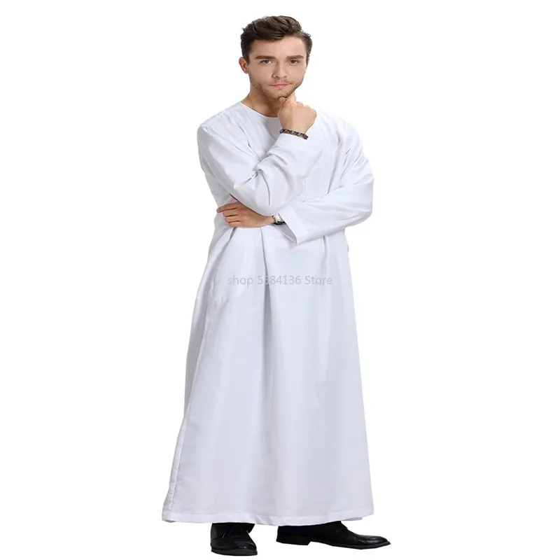 2021 Mens Islamic Clothing Abaya Men Arab Clothing Men Muslim Clothing Men Middle East Dubai Long Sleeve Robe Islam Men