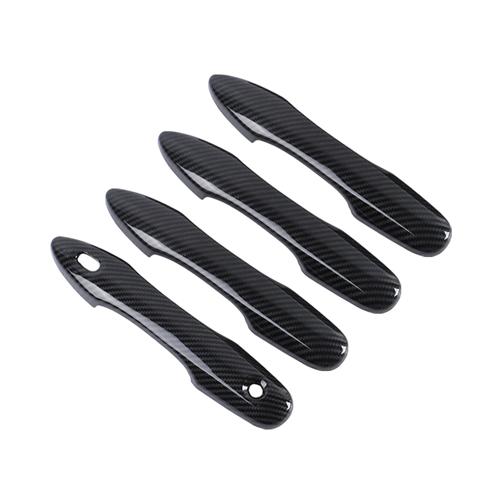 Carbon Fiber Handle 4 шт. автомобильные дверные накладки на запястье для Toyota Camry 70 V70 XV70 Автомобильная дверная ручка Чаша украшения наклейки автомобильный Стайлинг - Название цвета: Carbon Fiber Handle