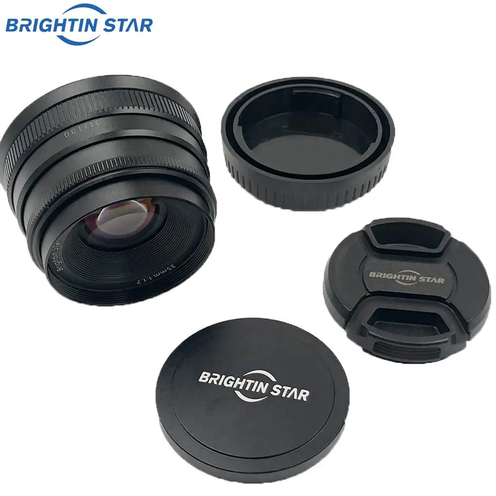 Brightin star 35 мм F1.7 с большой апертурой, с ручным фокусом, с фиксированным объективом, беззеркальная камера, объектив для камер Fuji FX-mount APS-C