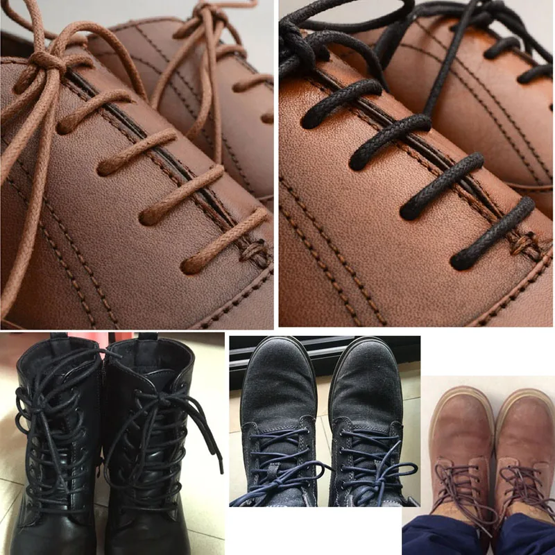 Сплошной толстый круглый Вощеные шнурки платье кожа воск для обуви шнурки веревка для обычных ботинок кроссовки Диаметр 0,3 см