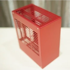 Красный Короткий чехол HTPC ITX мини-чехол для домашнего кинотеатра в алюминиевой коробке для компьютера Настольный игровой корпус для ПК маленькое шасси ITX - Цвет: Красный