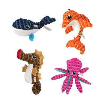 

Cute Sea Animals Modeling Dog Squeaky Plush Toy Puppy Pet Game Interactive Toys Molar Teeth Chew Training Supplies For large Dog