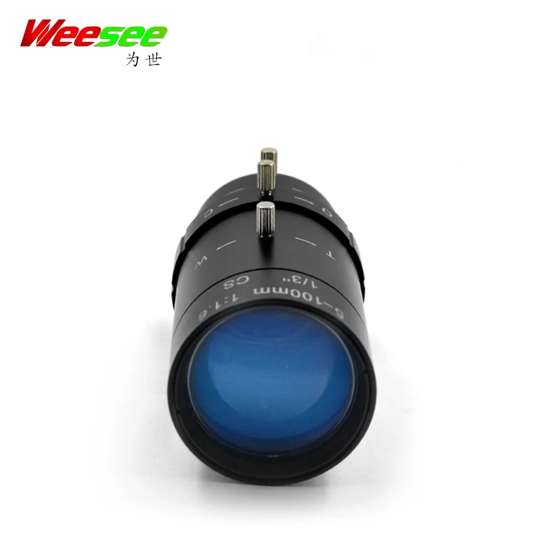 WS 5-100 мм CS F1.6 объектив варифокальный зум Ручной Ирис зум объектив для камеры видеонаблюдения