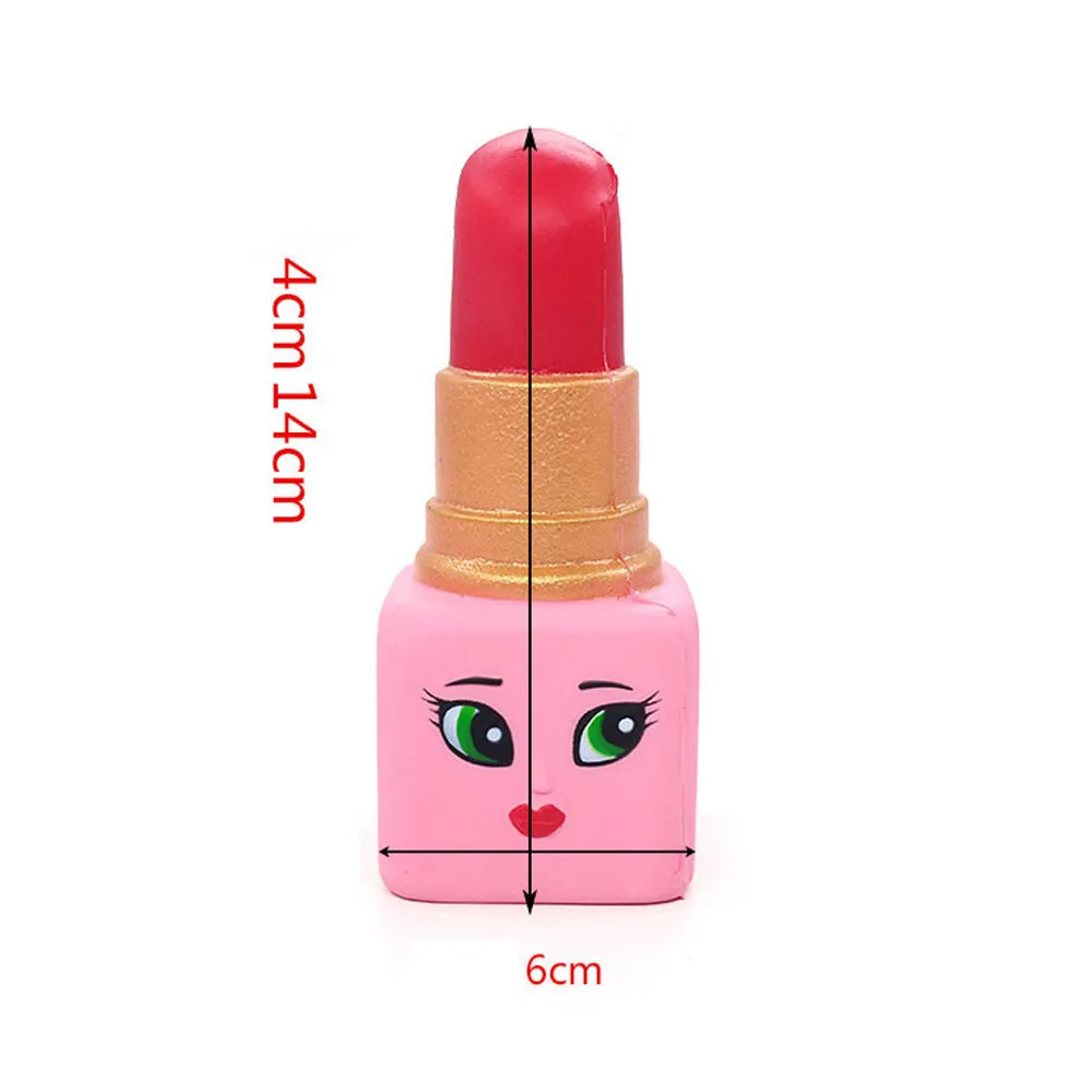 beauty Lipstick Slow Rising Squeeze Relieve Stress Toy Simulation cosmetic decompression Slow rebound toy #A