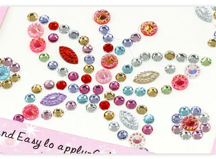 4  Flat-back Beads Rhinestones Stickers For Phone Shell Nail Sticker Diy Jewelry Marking Butterfly Pattern Colorful Crystal Sticker