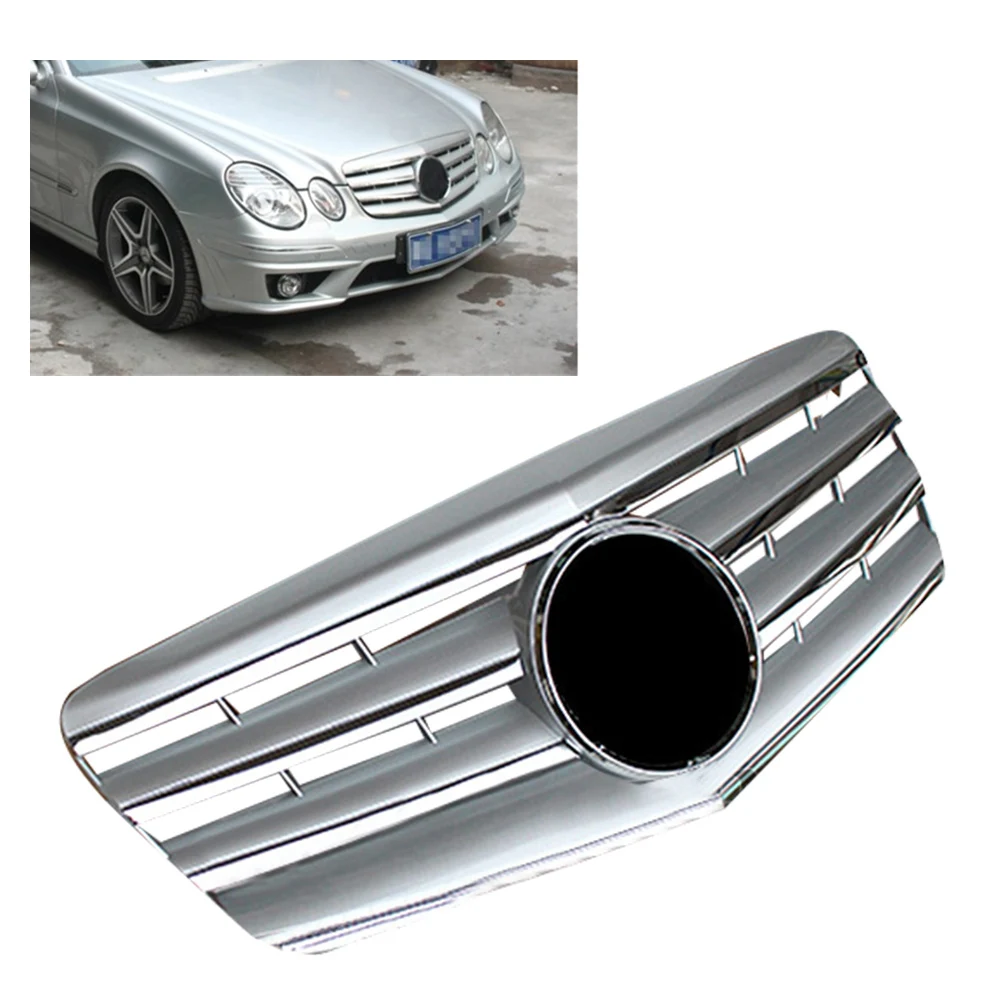Передняя решетка автомобиля AMG верхняя для Mercedes Benz E-Class W211 E320 E350 E500 из АБС-пластика