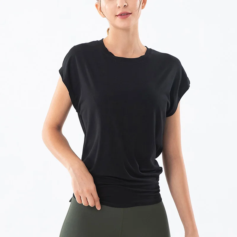 Women Gym Yoga Top Running Breathable Short Sleeve T-Shirts Quick-Drying Short-Sleeve Cross-Strap Beauty Back Sport Shirts