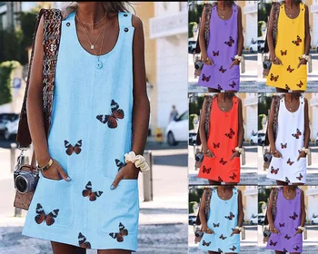 

2020 Best Selling New Fashion Printed Sleeveless Dress