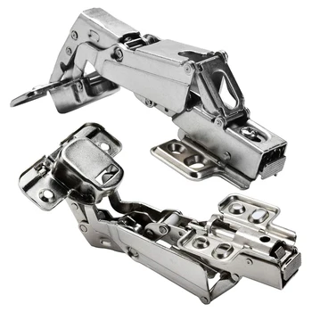 

2pcs 175 Degree Hinges Frameless Cabinet Doors Hinges Concealed Hydraulically Adjustable Mounting Hinges Cabinets Accessories