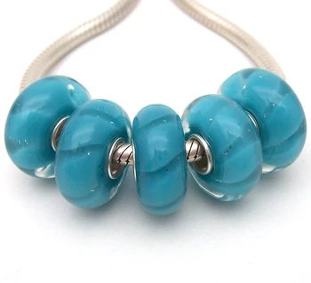 

JGWGT 2269 5X 100% Authenticity S925 Sterling Silver Beads Murano Glass beads Fit European Charms Bracelet diy jewelry Lampwork