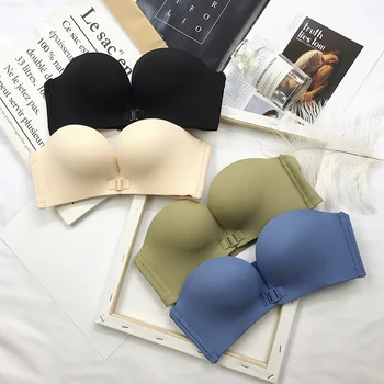 

Sexy Invisible Bra Women Front Buckle Push Up Bralette Strapless Lingerie Backless Miracles Brassiere Seamless Soft Underwear #F