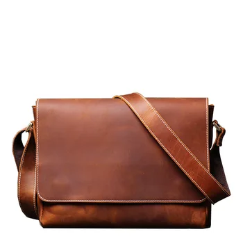 

Genuine Leather Men's Briefcase Business Work Bag Leather Large Capacity Laptop Office Bag Travel Messenger Bag Men Shoulder Bag