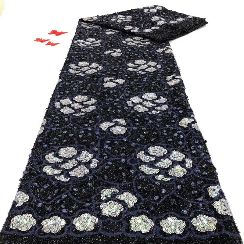 

Африканская кружевная ткань с вышивкой и блестками 2020, высококачественное женское платье с вышивкой и блестками, кружевная ткань ML8863