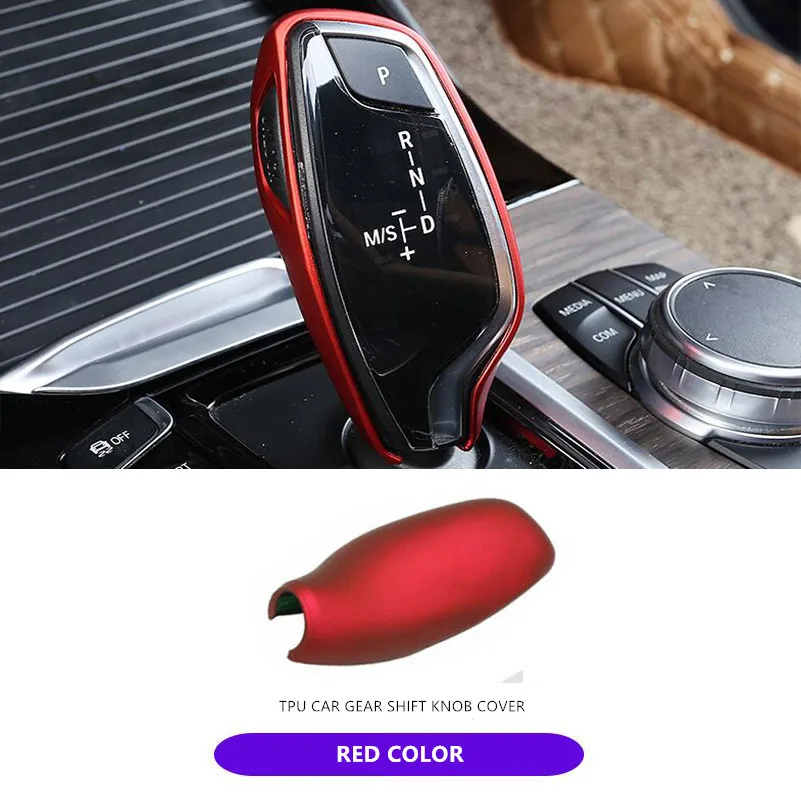 Мягкий защитный чехол из углеродного волокна ТПУ для BMW X3 25i 28i 30i ручка переключения передач - Название цвета: Red