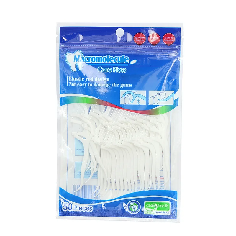 Dental Floss Stick Dental Floss Sticks Toothpick Brush 50Pcs/Bag Dental Flosser Oral Hygiene Sticks Water Floss Oral Teeth Pick with Portable Case