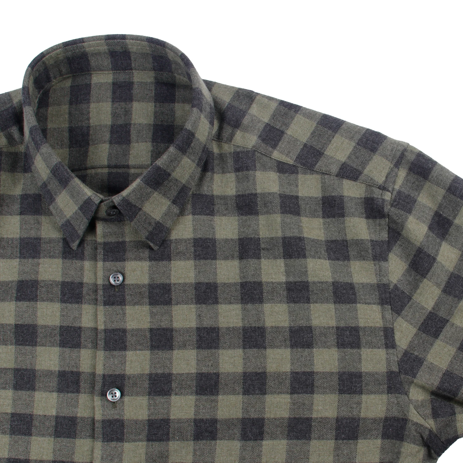Luxury 100% Cotton Flannel Dress Shirts Custom Tailored Shirts Green Black Checkered Shirts Custom Made Dress Shirts Comfortable