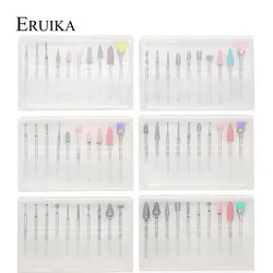 ERUIKA 10 шт. набор сверл для ногтей набор пилок для ногтей электрическая машина для маникюра поворот заусенцев полировальные инструменты