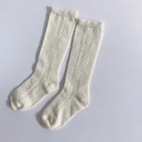 Baby Socks Knee High Long Infant Cotton Linen Sock Hollow Girls Boy Spring Summer Leg Warmer Children Princess Kids Sockken 5