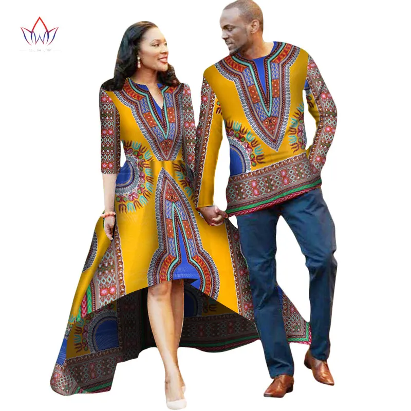 16 Африканская пара одежды для влюбленных платье Vestidos Мужская рубашка традиционные платья Африканский принт Дашики размера плюс 4xl BRW WYQ05 - Цвет: 16