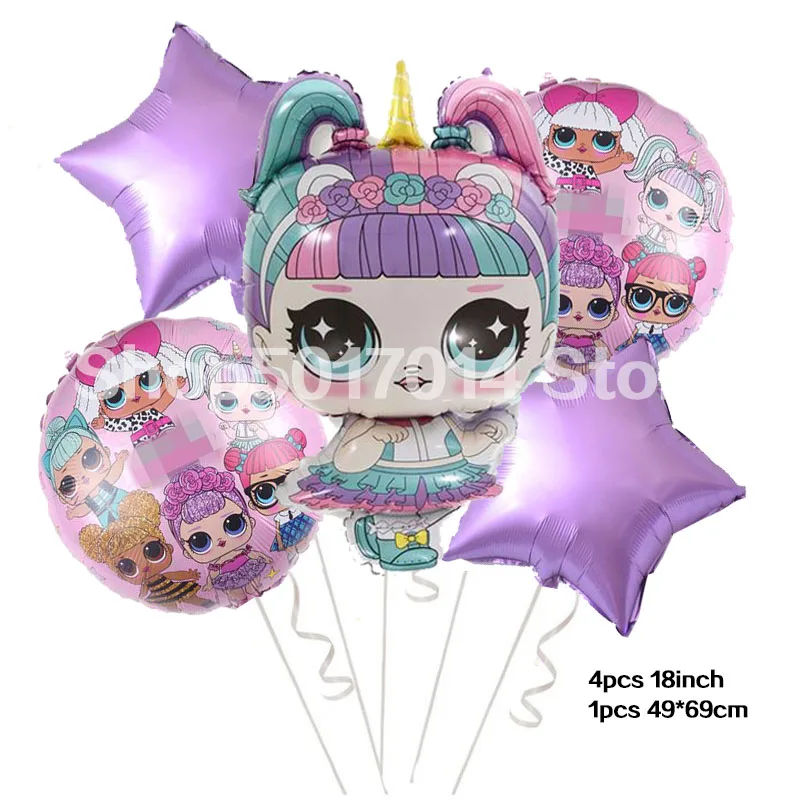 5 шт., большие воздушные шары в форме куклы-сюрприза, 18 дюймов, Звездные Куклы для свадебной вечеринки, украшения для девочек, воздушные шары, Декор, globos - Цвет: purple