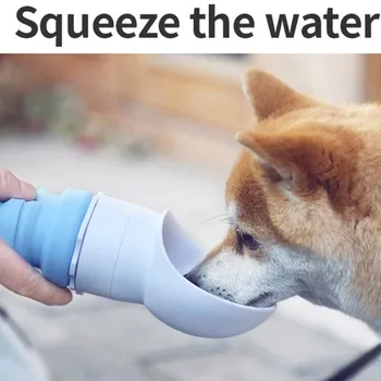 

Pet Go Out Portable Drinking Water Accompanying Cup Outdoor Carry Pet Dog Cat Drinker Water Bottle Spoon Shape Pet Drinker