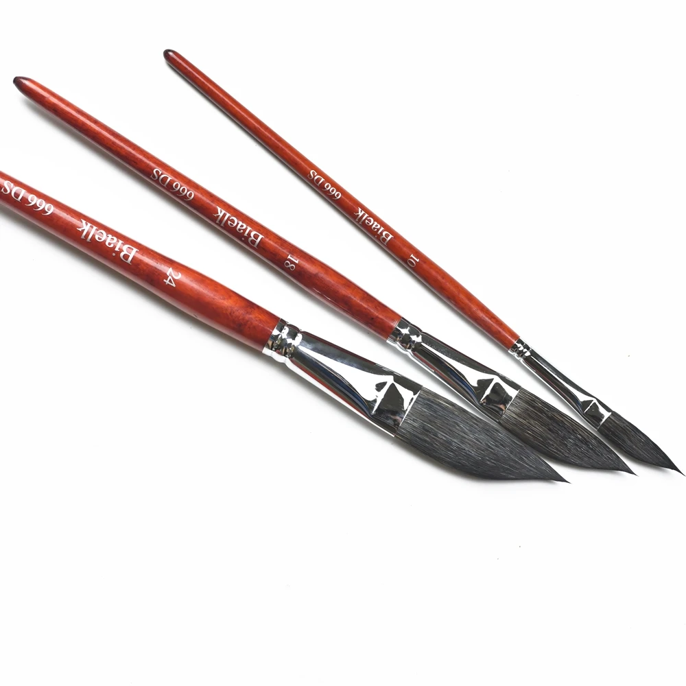 Watercolor Artist Paint Brush 1PC with Squirrel Mix Hair and Wooden Handle