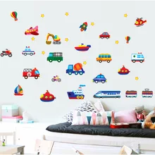 Manufacturers Direct Selling Wholesale AY7212 Car Airplane All Types of Cartoon Traffic Tools Fifth Generation Removable Wall St