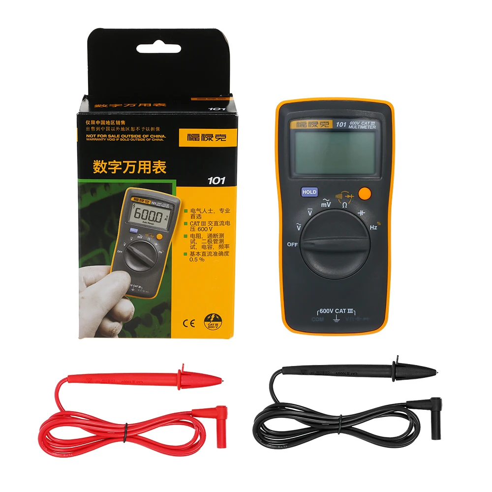 Портативный цифровой мини мультиметр FLUKE F101 портативный вольтметр 6000 отсчетов