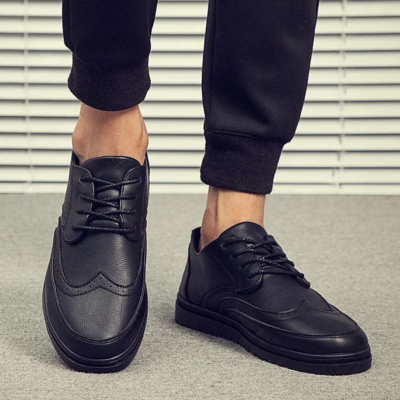 elegant leather men casual shoes fashion office work male footwear italian designer comfortable mens brogue oxford shoes for men (56)