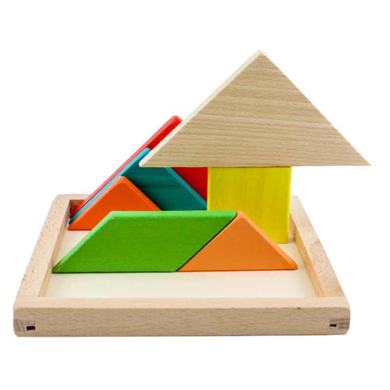 Деревянные Классические Игрушки Tangram, головоломки, развивающие игрушки для детей, Развивающие игрушки Монтессори для детей