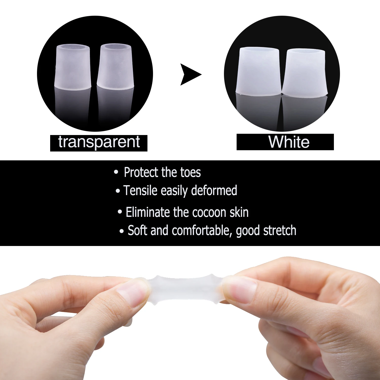 

4 Pcs Gel Open Toe Tail Foot Care Tool Toe Separator Corn Protector Hammer Sleeves Corn Eye Corrector D1324