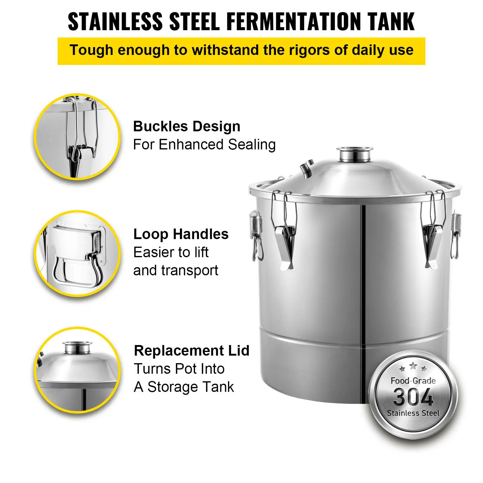 VEVOR 20L 30L 50L 70L Alcohol Distiller Machine Beer Brewing Equipment DIY Wine Moonshine Apparatus Dispenser Kit Home Appliance 5
