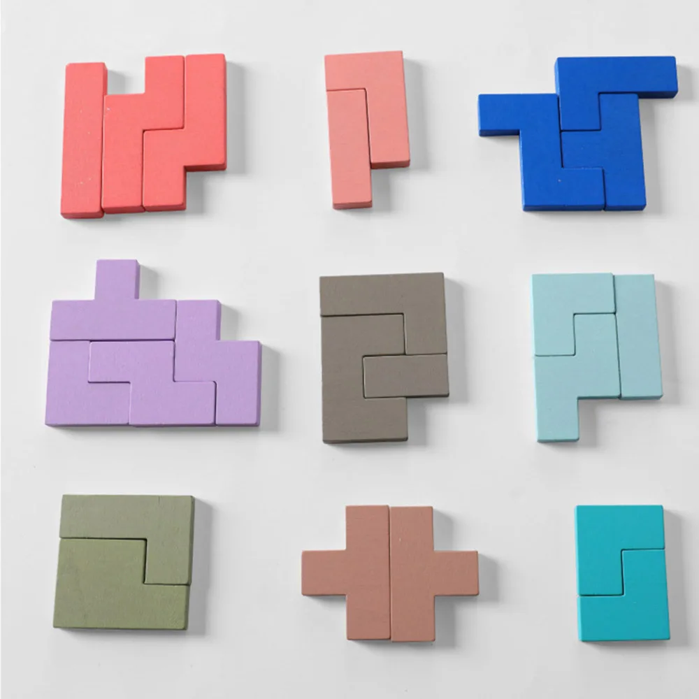 1 set of wooden puzzles 5 kinds of game experience / magnetic puzzle board toys children digital shape matching educational toys