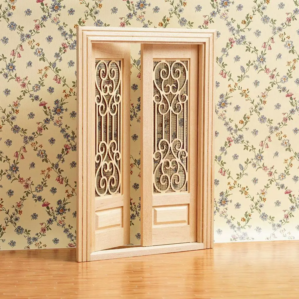 

Quality 1/12 Dollhouse Miniature Wooden 6-Panel Door Interior Door DIY Accessories Doll House Furniture Decoration Toys For Chil